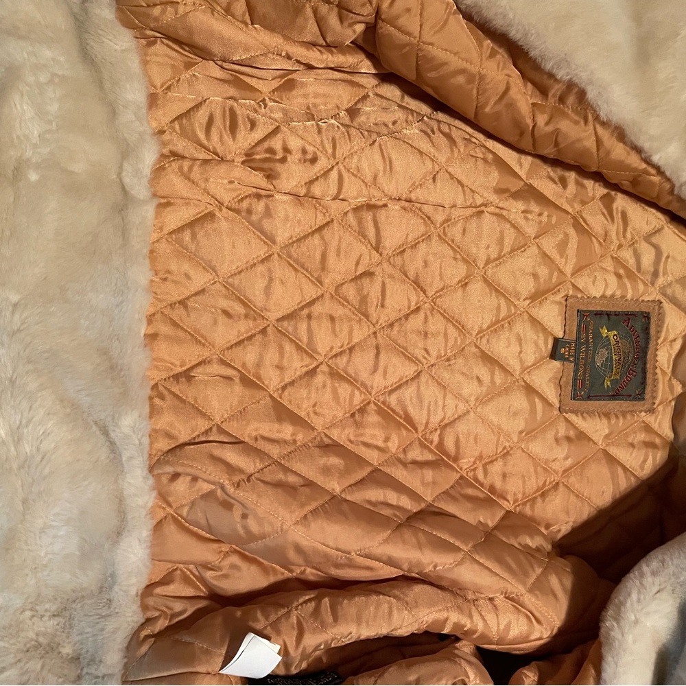 Wilson Tan and Cream Teddy Jacket Asymmetrical Design - Picture 3 of 3